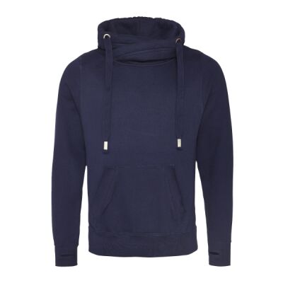 Men's Heavyweight Cross Over Neck Hooded Sweatshirt Thumbnail