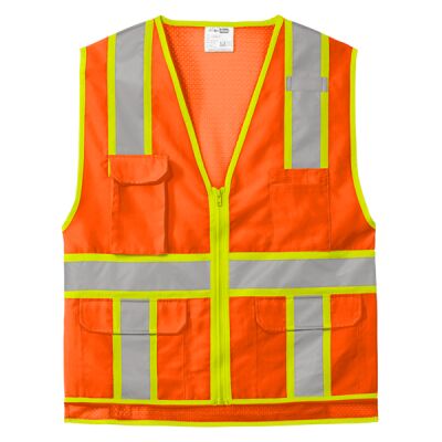 Ansi 107 Class 2 Surveyor Zippered Two Tone Vest Thumbnail