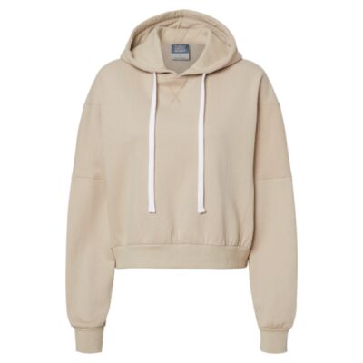 Women's Sueded Fleece Crop Hooded Sweatshirt Thumbnail