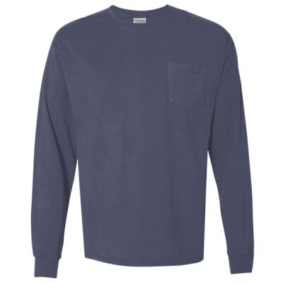 Garment-Dyed Long Sleeve T-Shirt With a Pocket Thumbnail